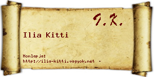 Ilia Kitti névjegykártya